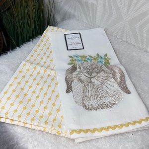🔶Spring Bunny Kitchen Towel Set Of Two By Tabitha Webb NWT